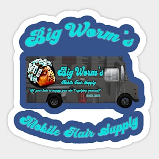 Big Worm's Mobile Hair Supply Sticker